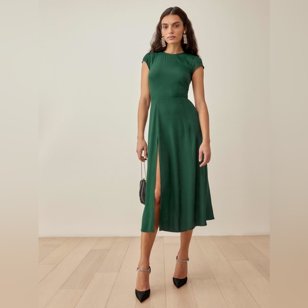 Reformation Green Midi Dress